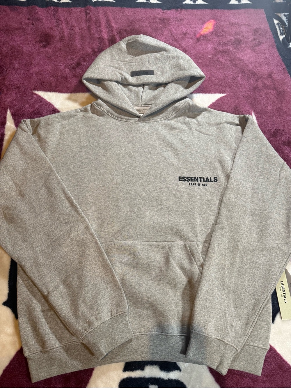 Fear of God Essentials Men’s Light Gray Pullover Hoodie